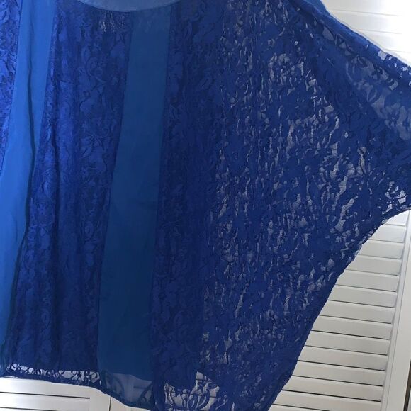 NWT Blue Sheer Lace Double Layered Floaty Top Size 3X - Picture 10 of 16